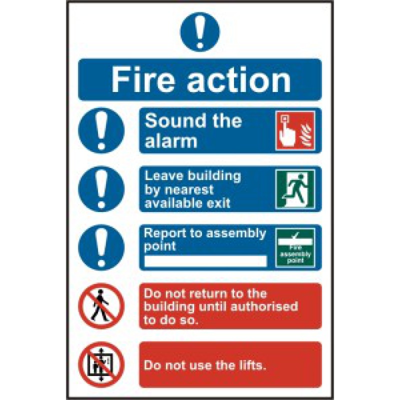 Fire Action Procedure PVC Sign | 200x300mm Health and Safety Signage
