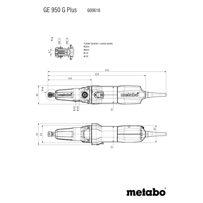 Metabo GE 950 G Plus Die Grinder 240v | 600618000