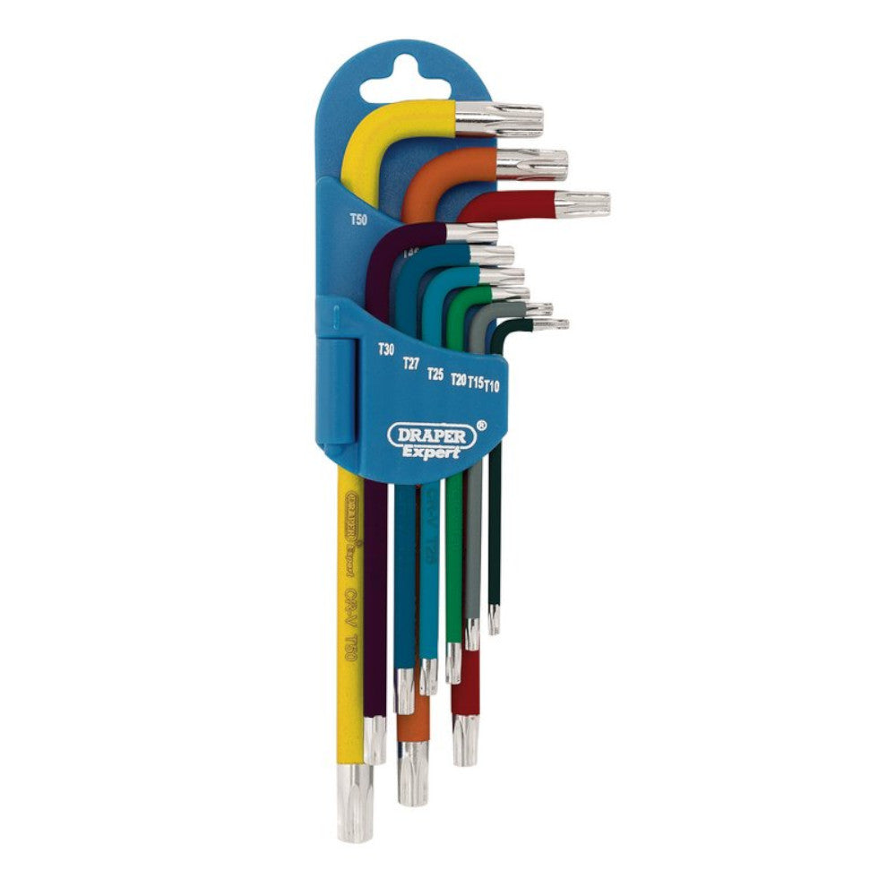 Draper Tx-Star Metric Long Arm Key Set T10-T50 Colour Coded 9 Piece 66143