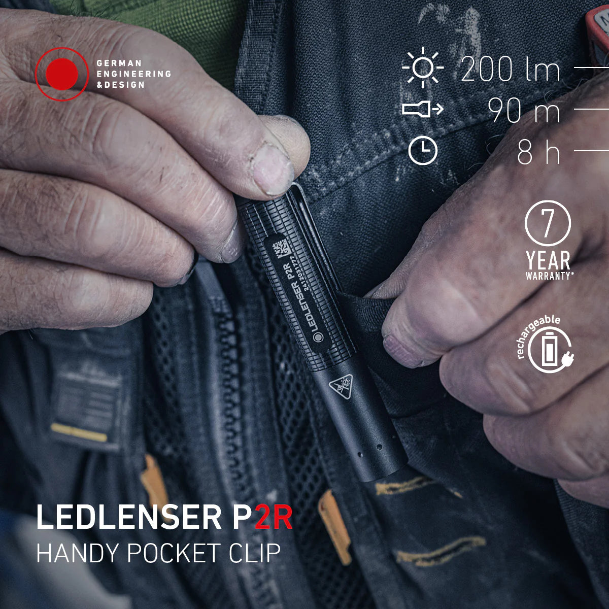 Ledlenser P2R Rechargeable Pen Torch 200 Lumens