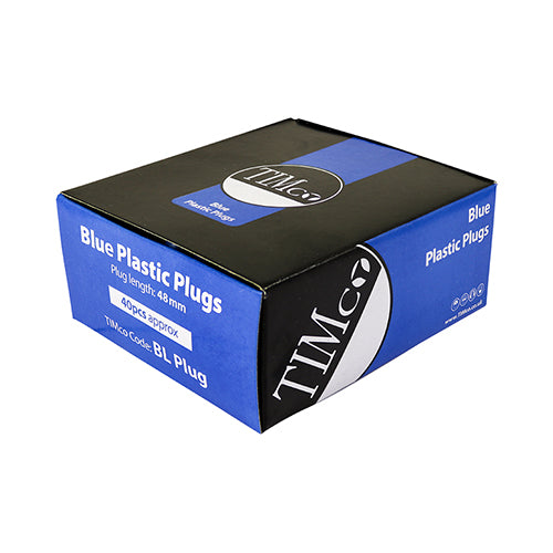 Blue Plastic Wall Plugs 10mm Box of 40