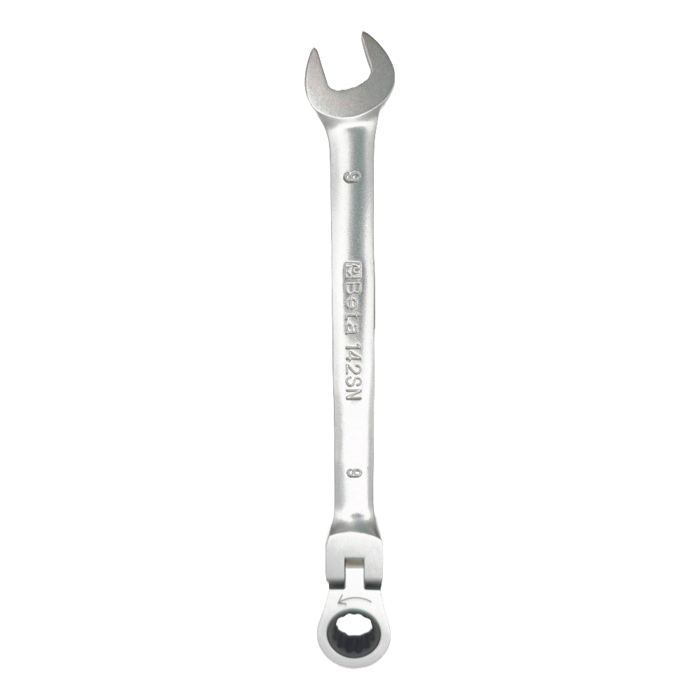 Top down view of the Beta 001420209 142SN 9mm flex head spanner.