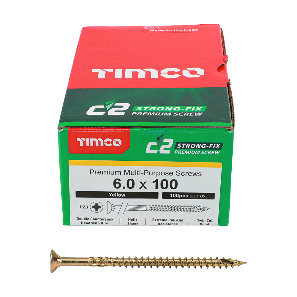 Timco C2 Strong-Fix Multi-Purpose Structural Woodscrews (PZ Double-Countersunk)