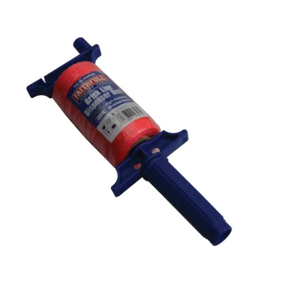 Faithfull Brick Line Dispenser Reel with Hi-Vis Line 100m