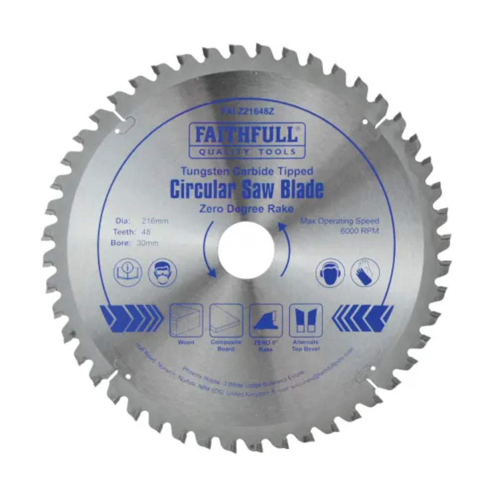 Faithfull TCT Circular Saw Blade Zero Degree