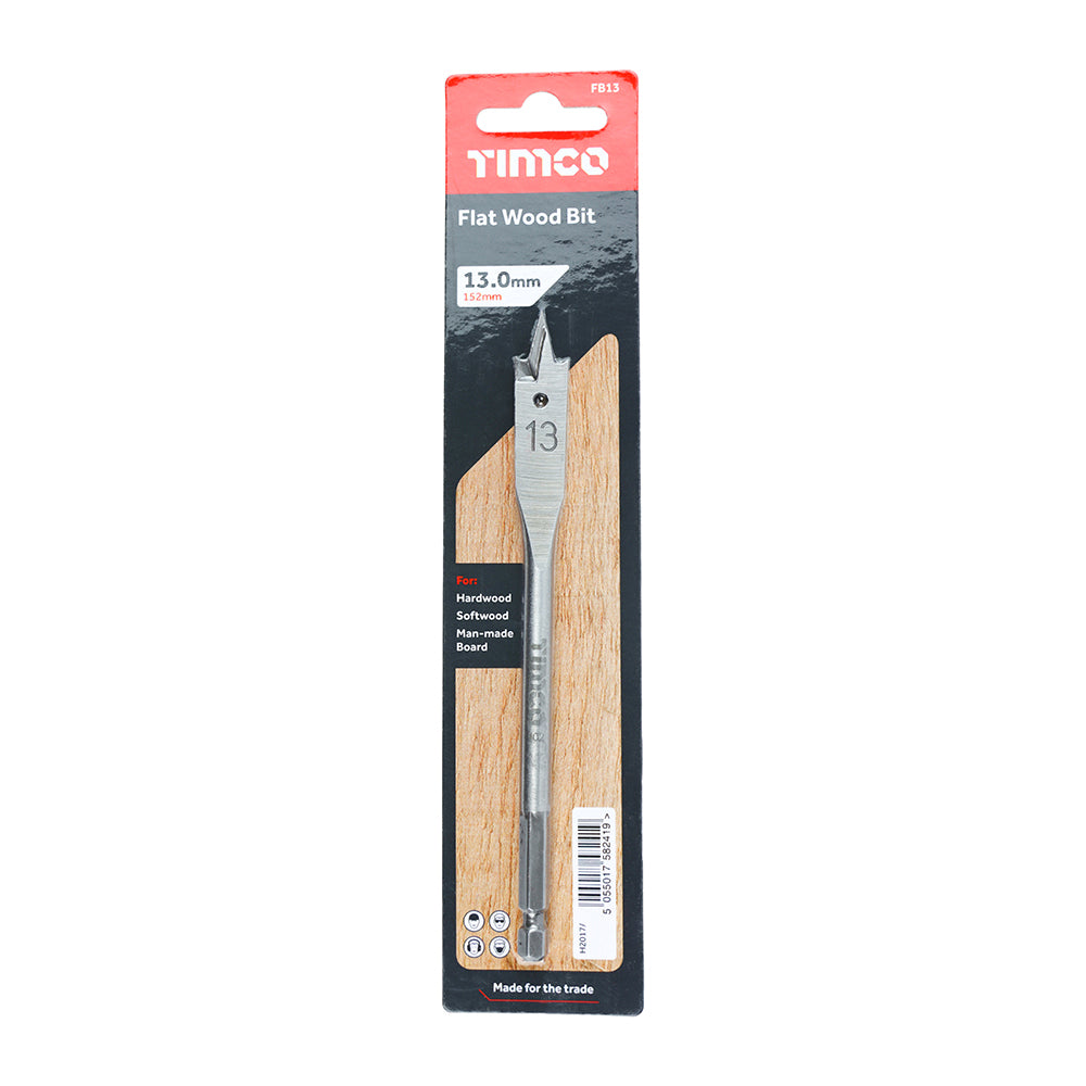 Timco Flat Wood Bits 152mm Long