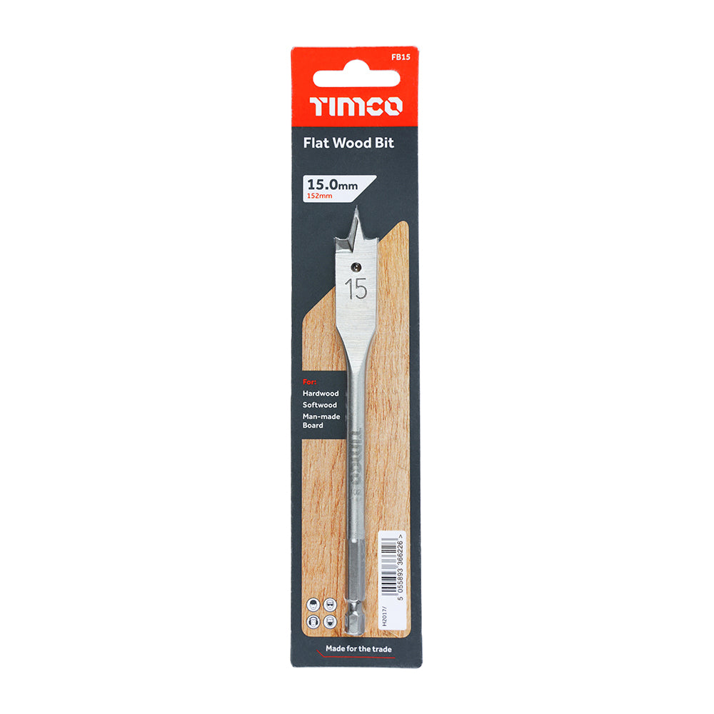 Timco Flat Wood Bits 152mm Long