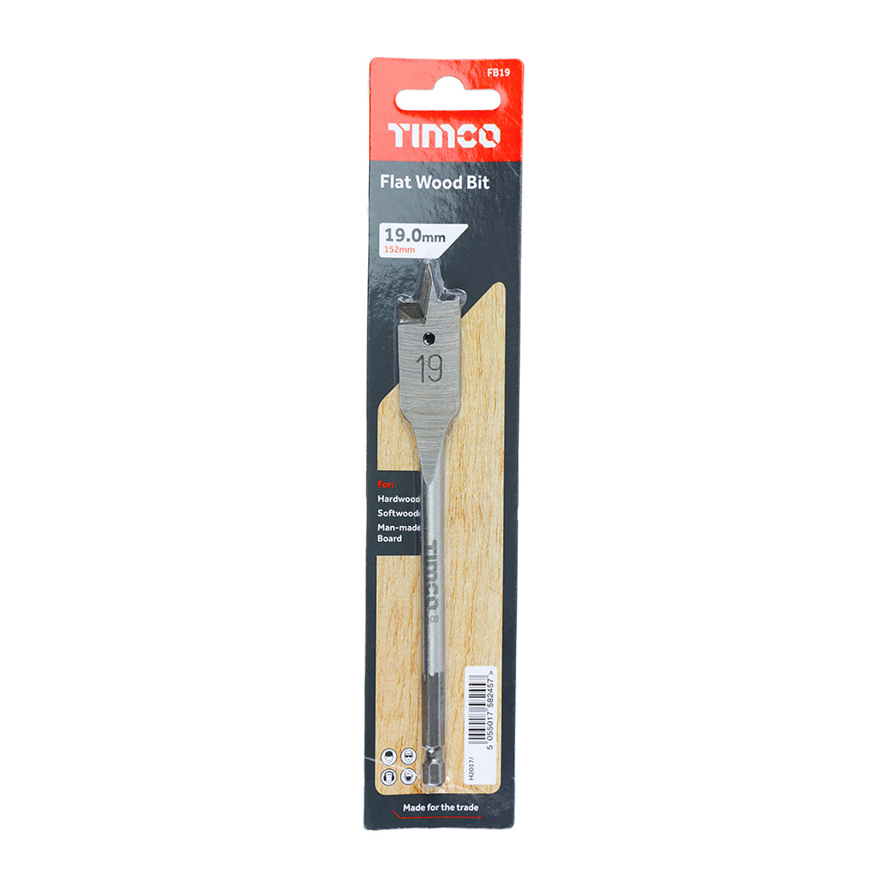 Timco Flat Wood Bits 152mm Long