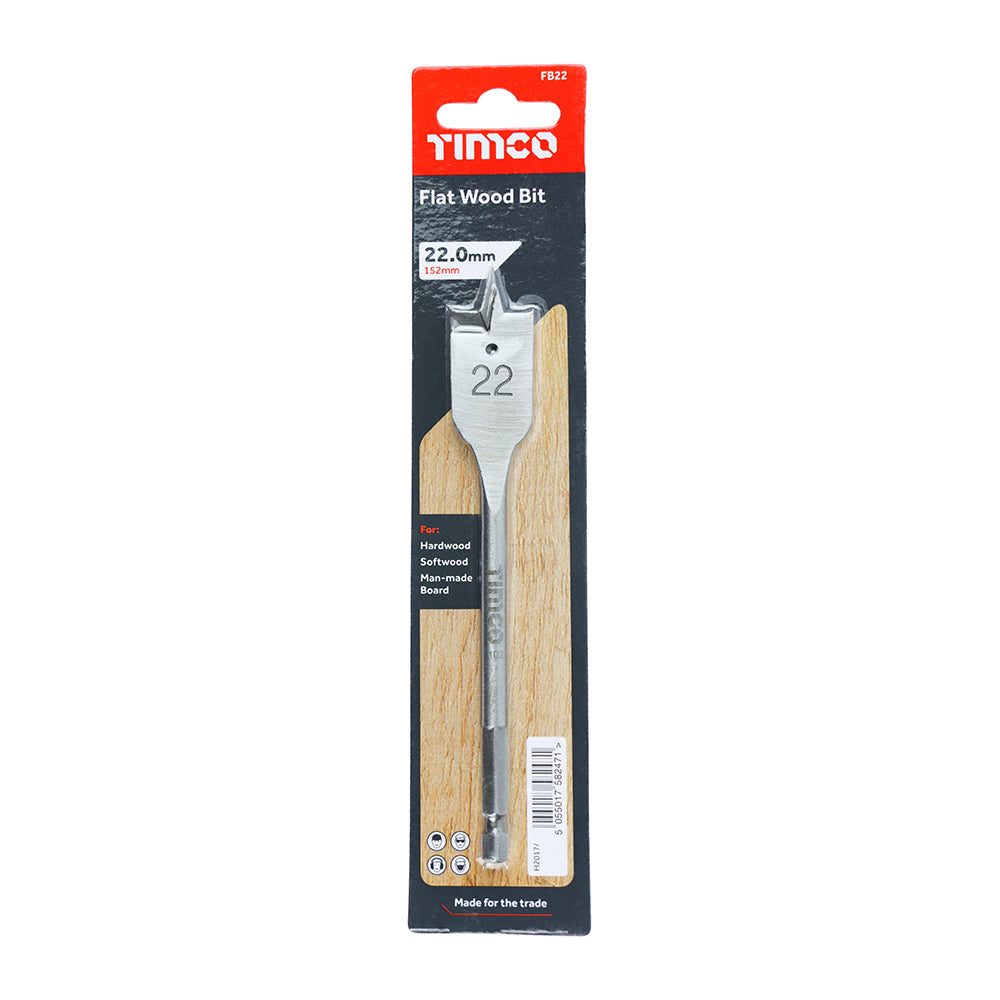 Timco Flat Wood Bits 152mm Long