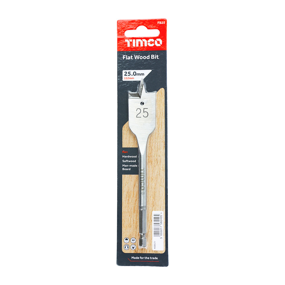 Timco Flat Wood Bits 152mm Long