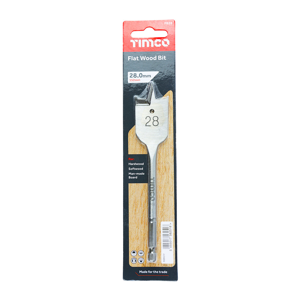 Timco Flat Wood Bits 152mm Long