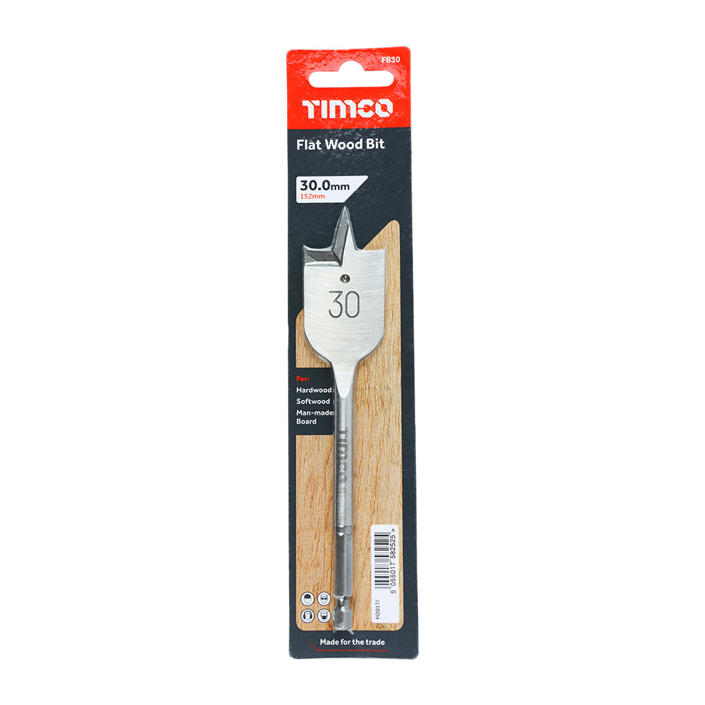 Timco Flat Wood Bits 152mm Long