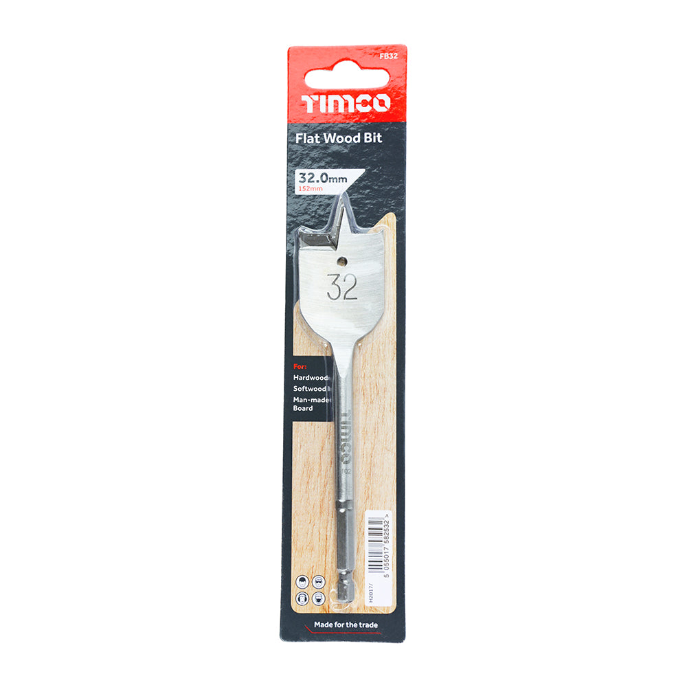 Timco Flat Wood Bits 152mm Long