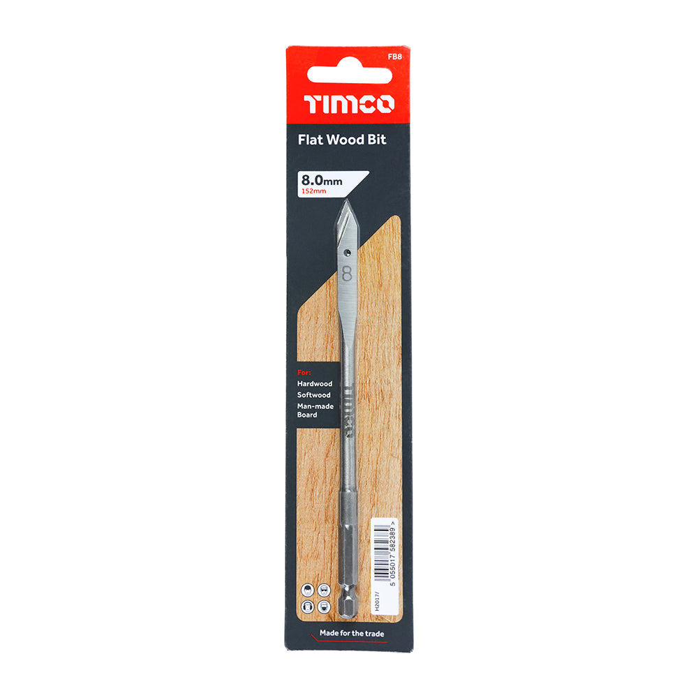 Timco Flat Wood Bits 152mm Long