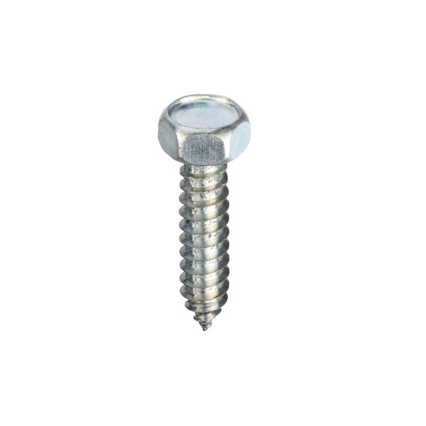 Metal screw on a white background