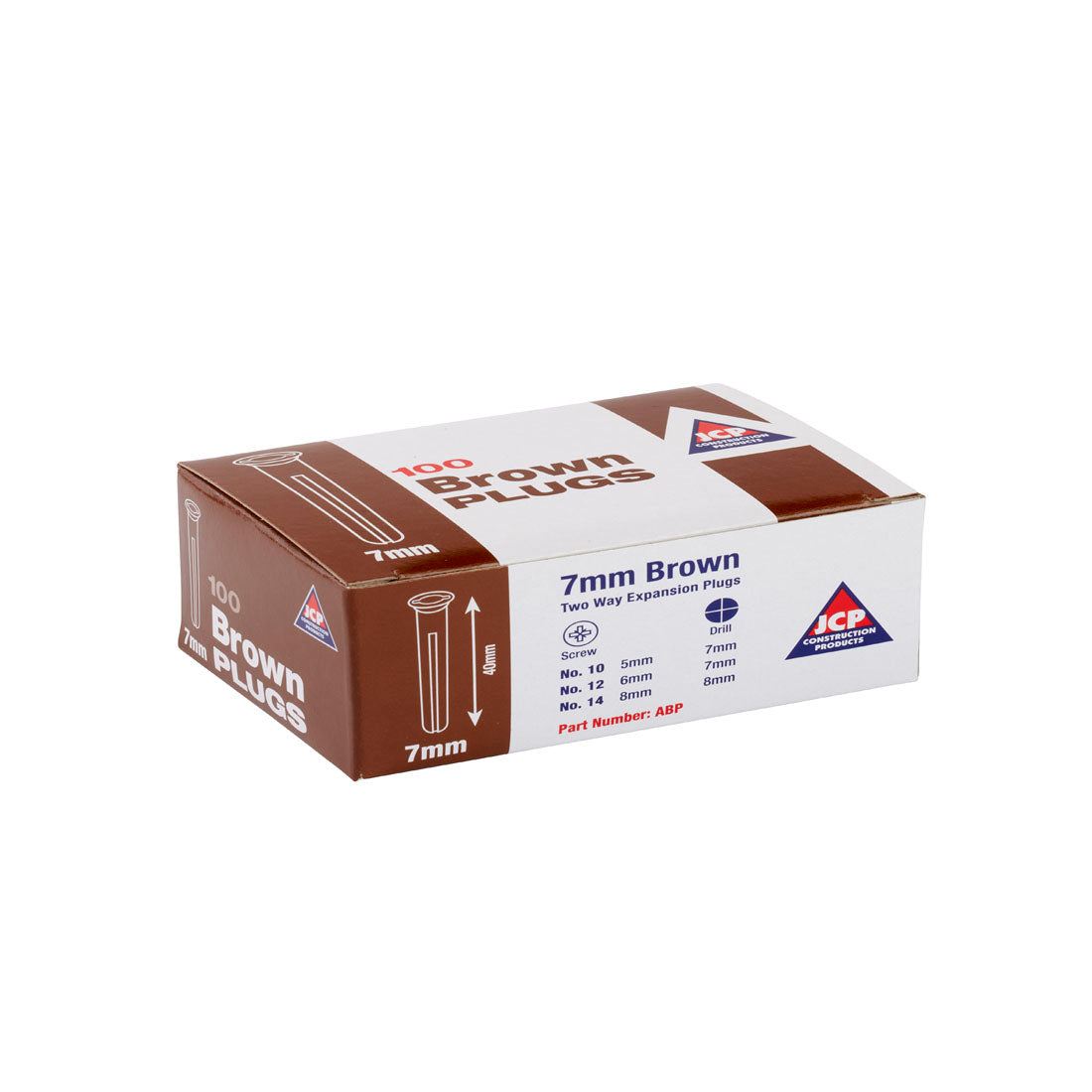 Brown Plastic Wall Plugs 7mm