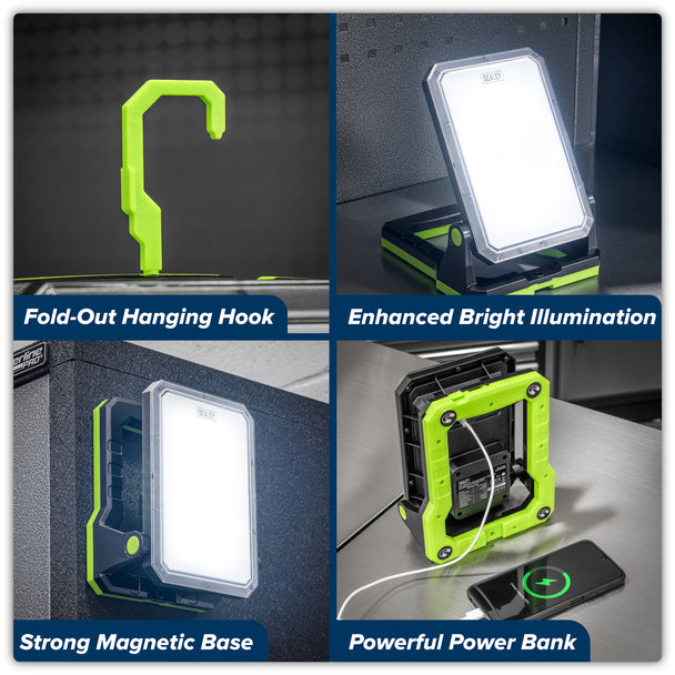 Sealey Rechargeable Portable Floodlight & Power Bank 20W SMD LED