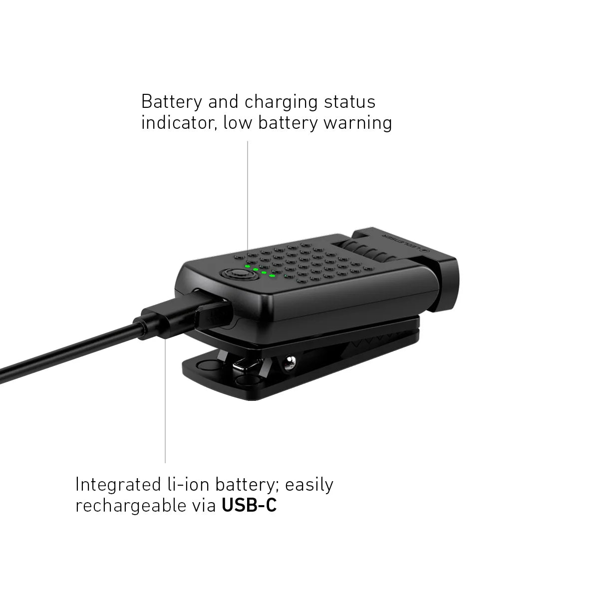 Ledlenser W1R WORK Rechargeable Clip Light with USB-C connection on a white background
