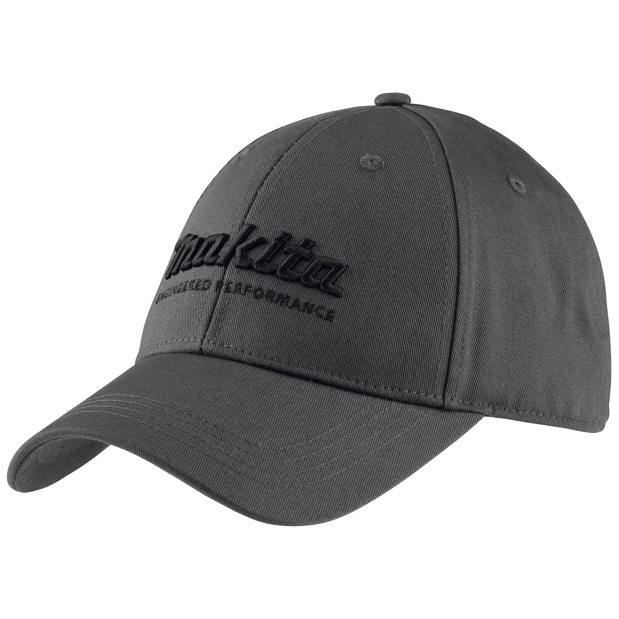 Gray Makita Origin baseball cap with black Makita logo and text on a white background