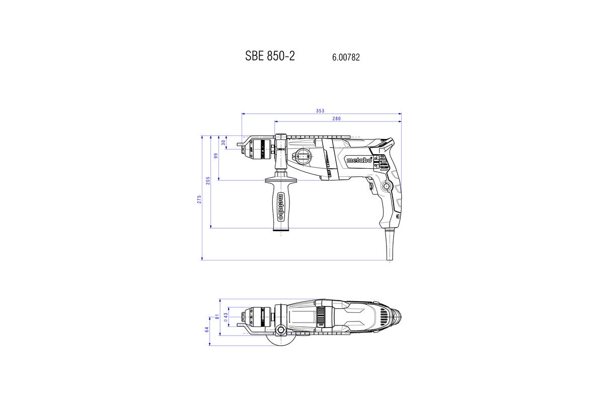 Metabo SBE 850-2 (600782610) Impact Drill 110v