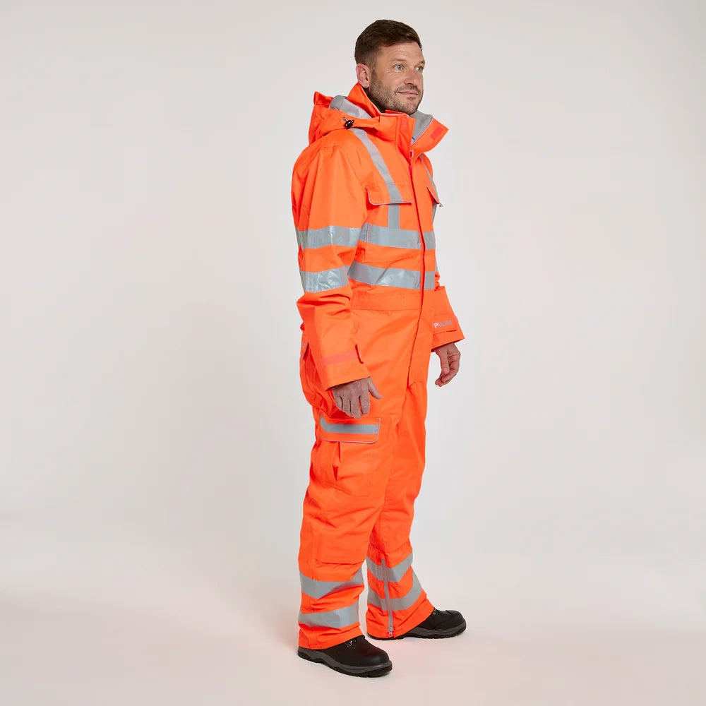 Pulsar PR505-R-ORG Hi Vis Waterproof Coverall Orange