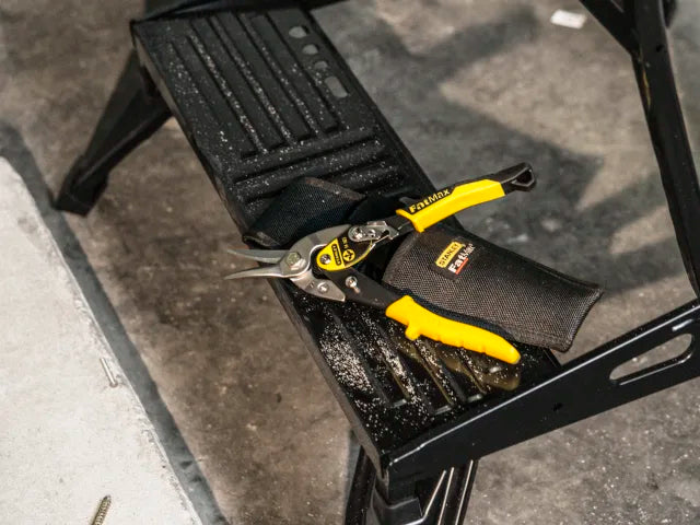 Stanley Yellow Straight Cut Aviation Snips & Holster 250mm