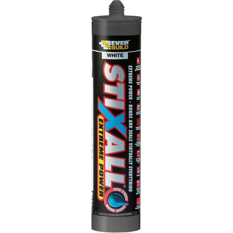 Stixall white extreme power sealant cartridge on a white background