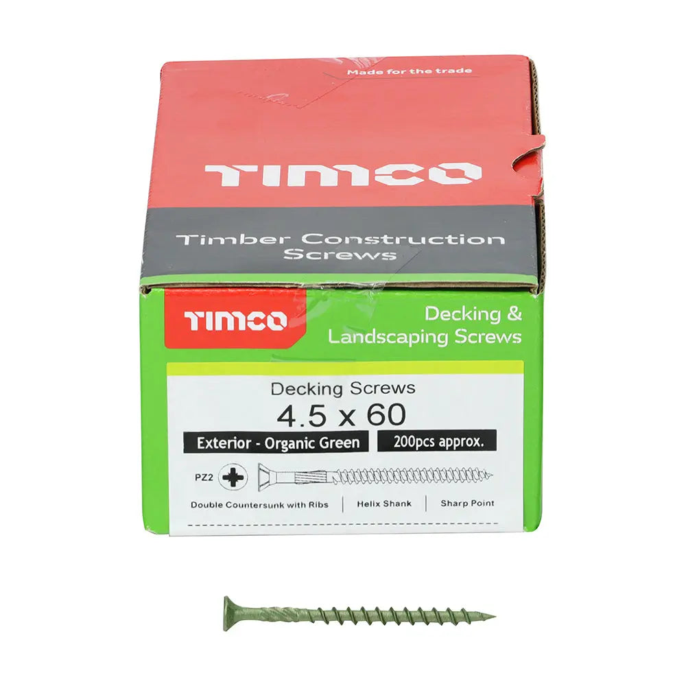 Timco TDECK Pozi Countersunk Decking Screws - Green Electro South West Ltd