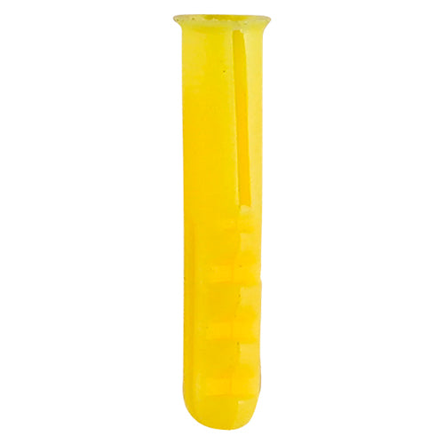 Yellow Plastic Wall Plugs for 4g-8g / 3.0-4.5mm Screws (Box of 100)