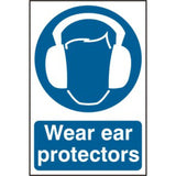 Wear Ear Protectors Sign | 200x300mm PVC Health and Safety Signage
