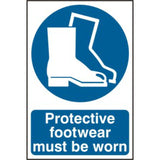Protective Footwear Must Be Worn Self Adhesive Semi Rigid Safety Sign 200 x 300mm