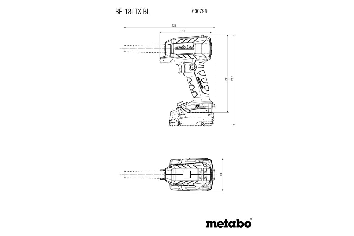 Metabo BP 18 LTX BL (600798850) Cordless Air Duster / Air Blow Gun 18V Body Only