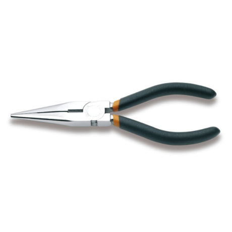 Pair of beta pliers with black handles on a white background