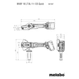 Metabo WVBF 18 LT BL 11-125 18V Brushless Flat-Head Angle Grinder (601307840) Body Only