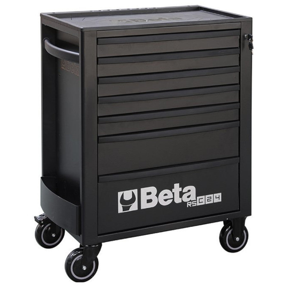 Beta 024004079 RSC24/7 Mobile Roller Cabinet in black on a white background