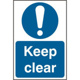 PVC Keep Clear Sign 200x300mm | Health and Safety Signage