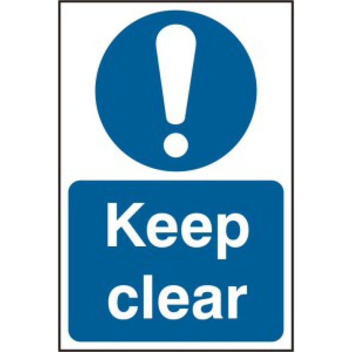 PVC Keep Clear Sign 200x300mm | Health and Safety Signage