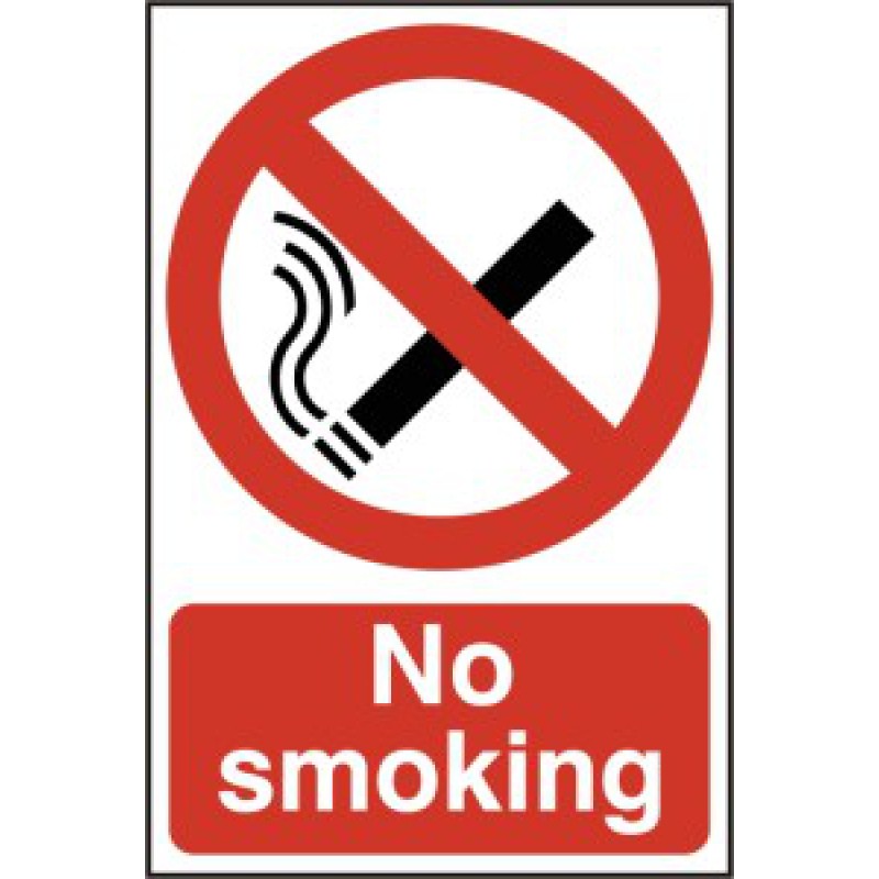 No Smoking Sign 200x300mm PVC –  Health and Safety Signage