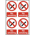 200 x 300mm No Smoking PVC Sign | 4-in-1 Health & Safety Signage