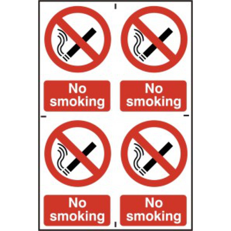200 x 300mm No Smoking PVC Sign | 4-in-1 Health & Safety Signage