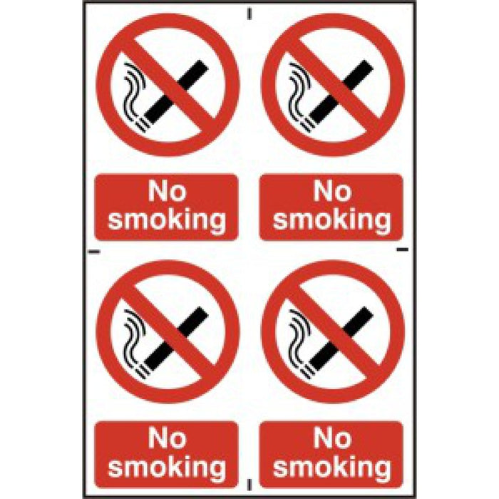 200 x 300mm No Smoking PVC Sign | 4-in-1 Health & Safety Signage