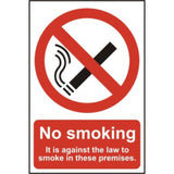 No Smoking Law Sign – Red & White PVC 200x300mm | Health & Safety Signage