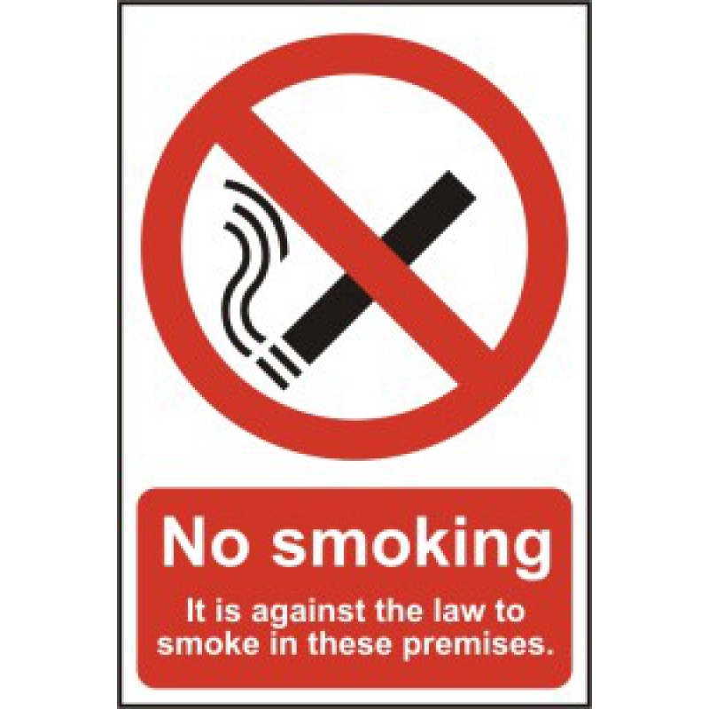 No Smoking Law Sign – Red & White PVC 200x300mm | Health & Safety Signage