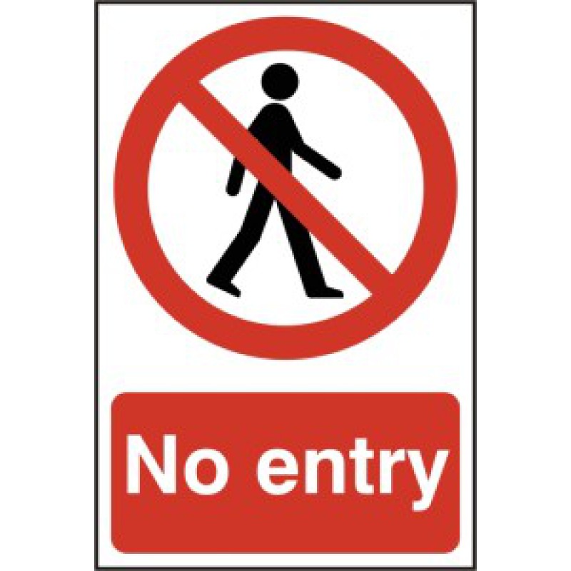 Red & White No Entry PVC Sign – 200x300mm | Health and Safety Signage