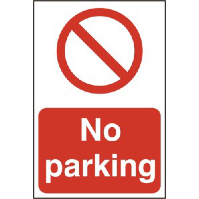 PVC No Parking Sign | 200x300mm Durable Outdoor Warning | Health and Safety Signage