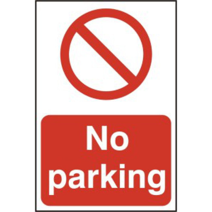 PVC No Parking Sign | 200x300mm Durable Outdoor Warning | Health and Safety Signage
