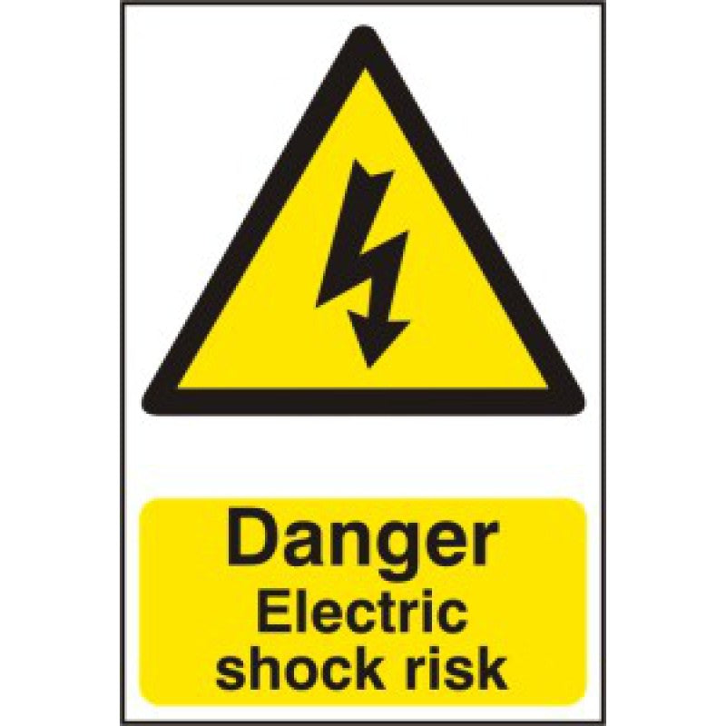 Danger Electric Shock Risk Sign | PVC Safety Signage 200x300mm