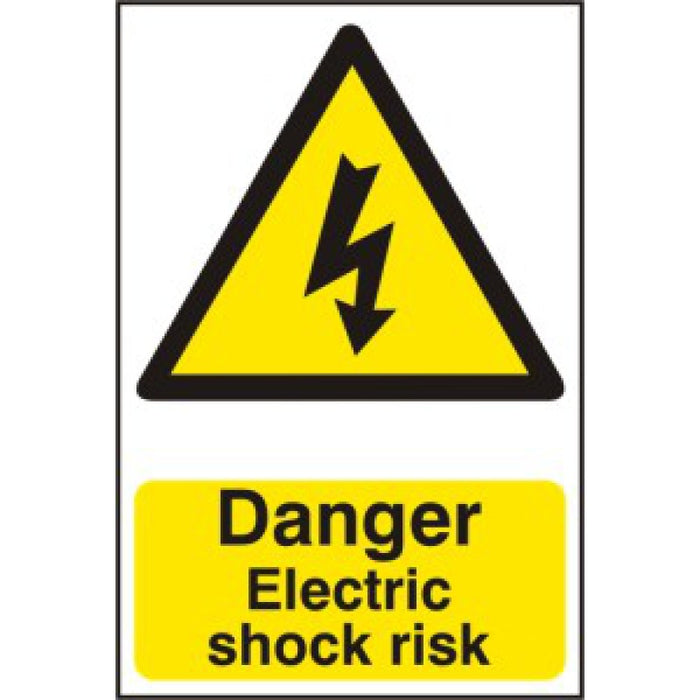 Danger Electric Shock Risk Sign | PVC Safety Signage 200x300mm