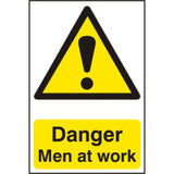 Danger Men at Work PVC Sign – 200x300mm Safety Signage