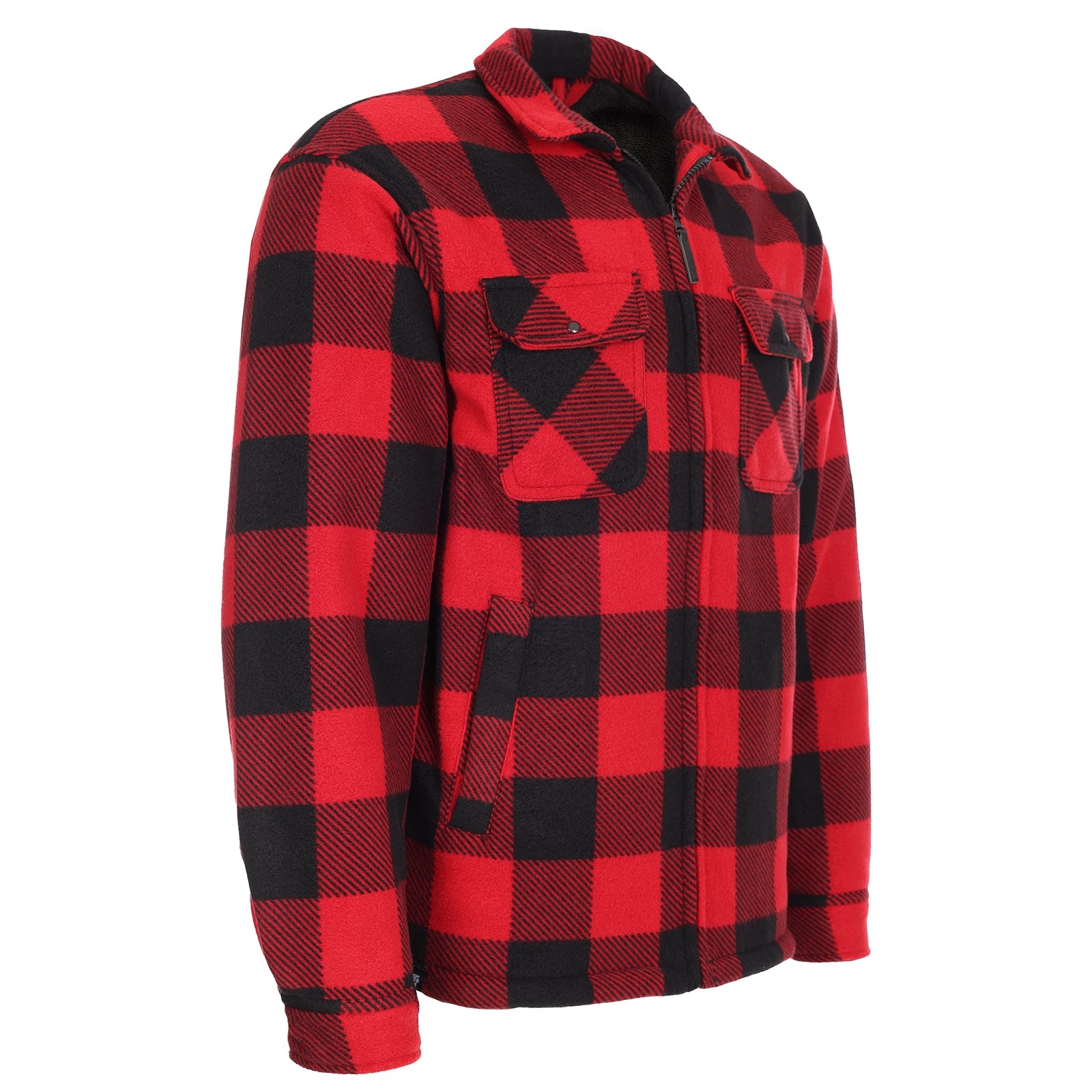 Red and black checkered shirt on a white background